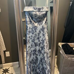 Revelry Blue Floral Strapless Dress